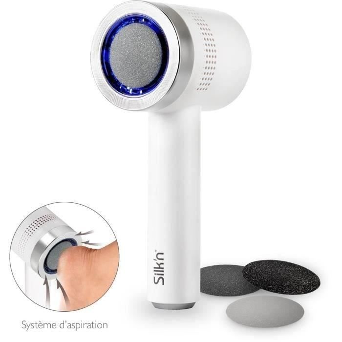 Râpe électrique anti-callosités Silk'n Vacupedi avec aspiration intégrée et 2 râpes incluses