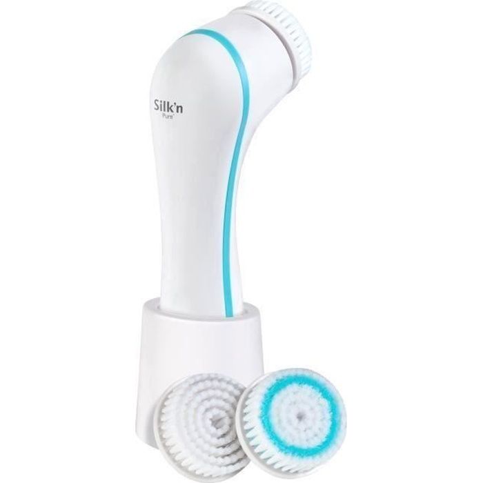 Brosse nettoyante visage SILK'N PURE - Peaux mixtes et sensibles - 4 programmes de nettoyage