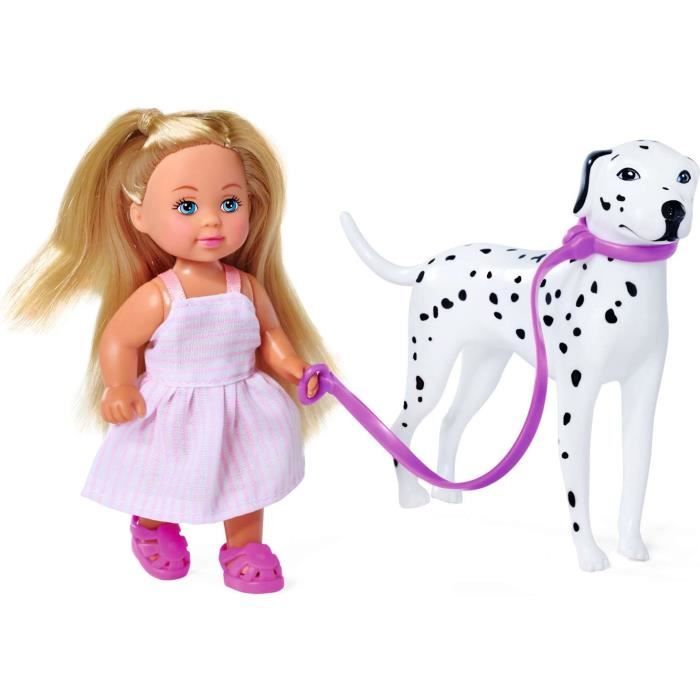 Steffi Love poupÈe dalmatien + Evi Love - 2 poupÈes 29 et 12 cm - 2 Figurines Dalmatien - Trotinette Evi - Des 3 ans