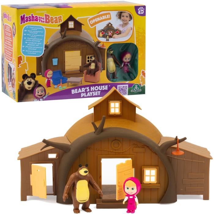 Maison de Michka - GPTOYS - MASHA & MICHKA - MHA22 - 2 figurines incluses + 15 accessoires - Des 3 ans