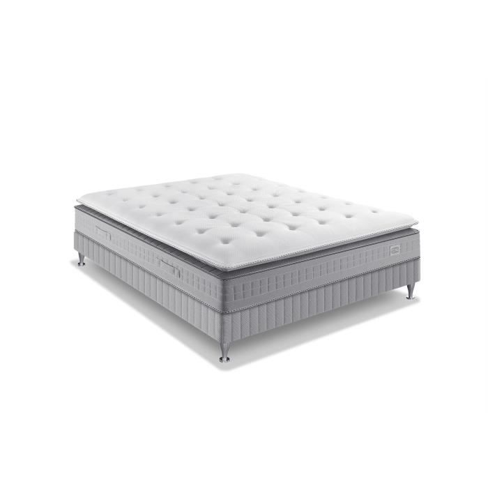 Ensemble matelas sommier 140 x 200 SIMMONS Hauteur 29 cm - Ressorts ensachés Sensoft - Fabriqué en France - SW5