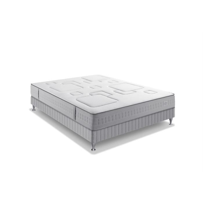 Ensemble matelas sommier 140 x 190 SIMMONS Hauteur 25 cm - Ressorts ensachés Sensoft - Fabriqué en France - SW3