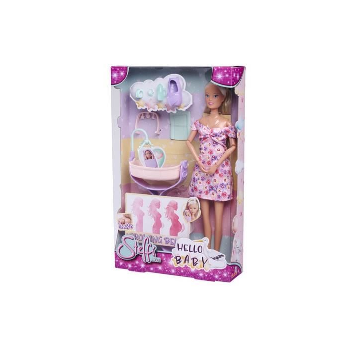 Smoby - Steffi Love - Future Maman - PoupÈe mannequin enceinte (29cm) - Accesoires pour bÈbÈ - Bouton pour faire grossir son ventre