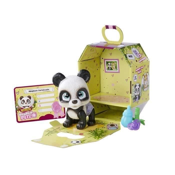 Pamper Petz - Panda a adopter - 4 accessoires - Articulé - Bois et fais pipi - Certificat d'adoption - Des 3 ans