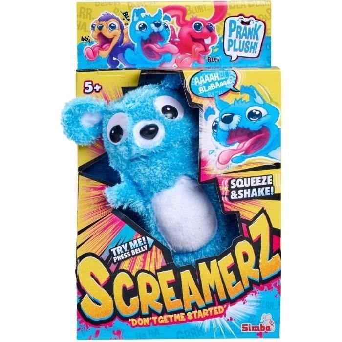 Smoby - Screamerz - Peluche intéractive amusante - Ours - 25 cm - Bruits en la secouant ou appuyant sur le bouton