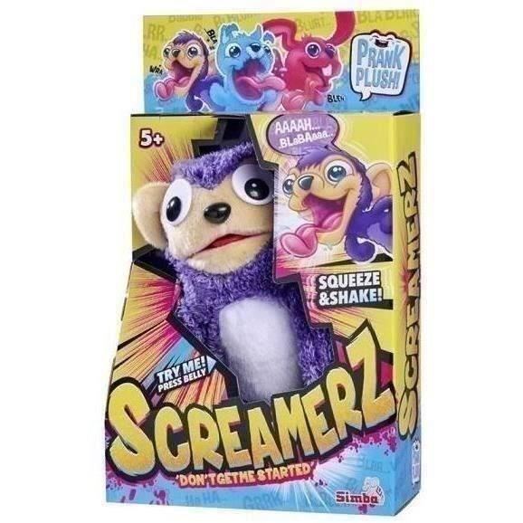 Smoby - Screamerz - Peluche intéractive amusante - Singe - 28 cm - Bruits en la secouant ou appuyant sur le bouton