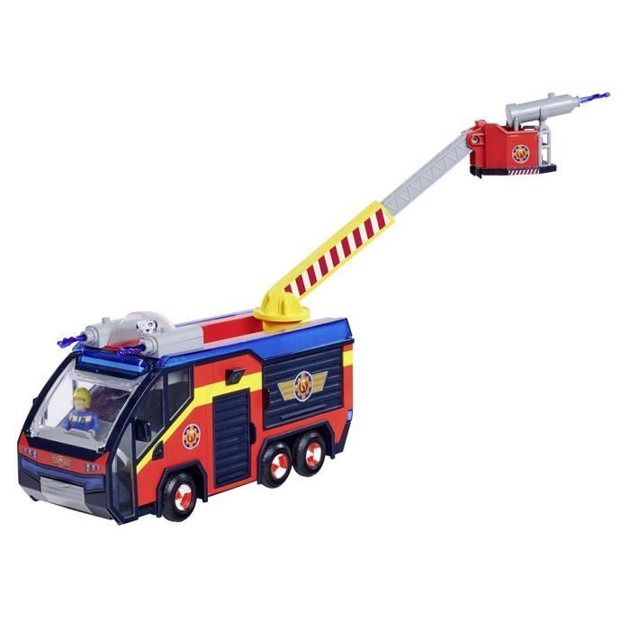 Sam Le Pompier - Camion de pompier - Jupiter - 2 figurines - Sons et lumieres - Plusieurs accessoires - 3 piles incluses