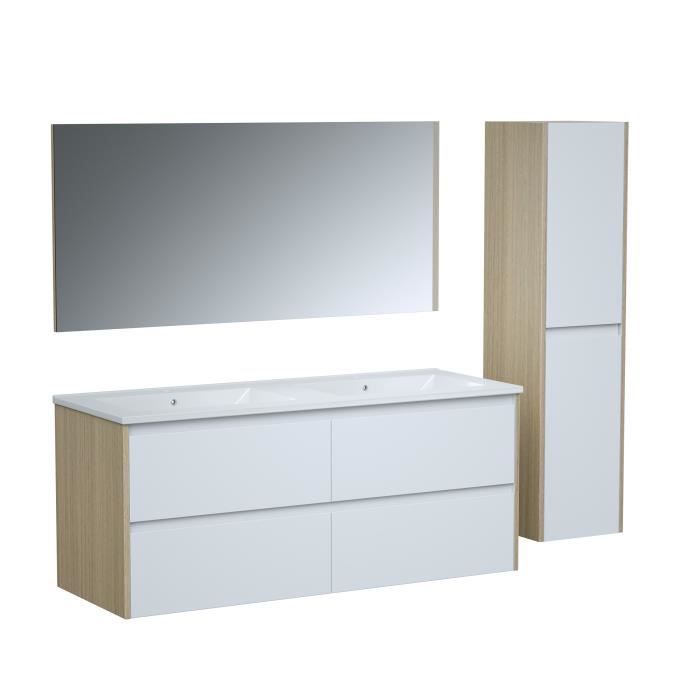 Ensemble SKARA set de salle de bain 120, vanity+vasque+miroir & Colonne