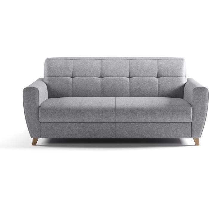 CanapÈ convertible express 3 places SKY - Tissu Gris - 192 x 100 x 88 cm