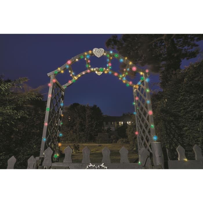 Guirlande solaire d'extérieur Multicolore 100 leds - SMART GARDEN - 11.9m