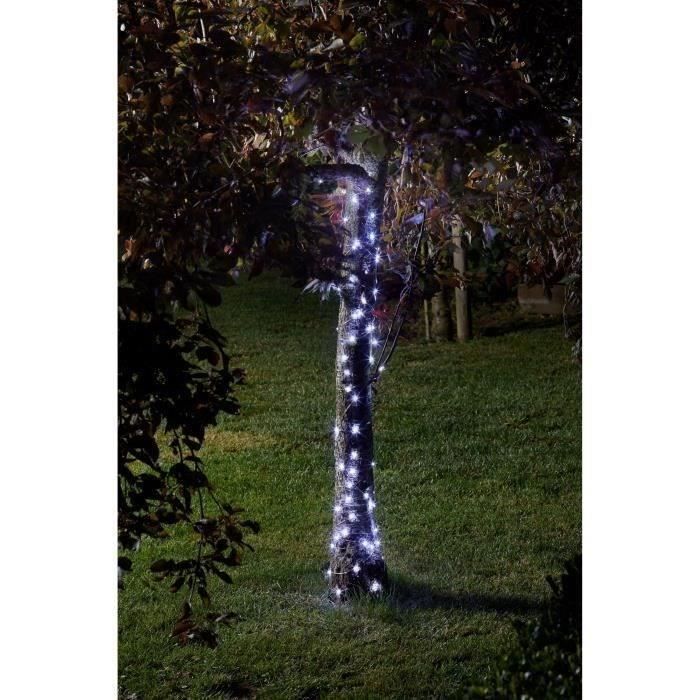Guirlande solaire d'extÈrieur SMARDTV - Luciole 100 Leds blanc froid - 11.9m - mÈtal