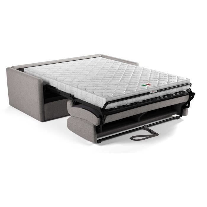 Canapé convertible express - 3 places - SMALL - Tissu gris - 168 x 98 x 86 cm