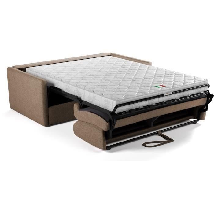 Canapé convertible express - 3 places - SMALL - Tissu beige - 168 x 98 x 86 cm