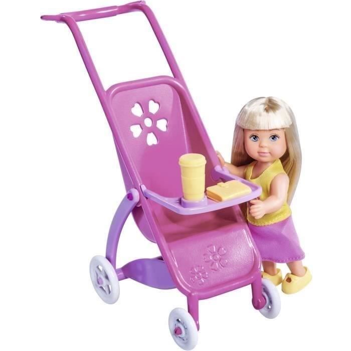 Steffi enceinte poupée 29 cm , avec Kevin 30 cm Evi 12 cm dans sa poussette 105733673 Simba Toys