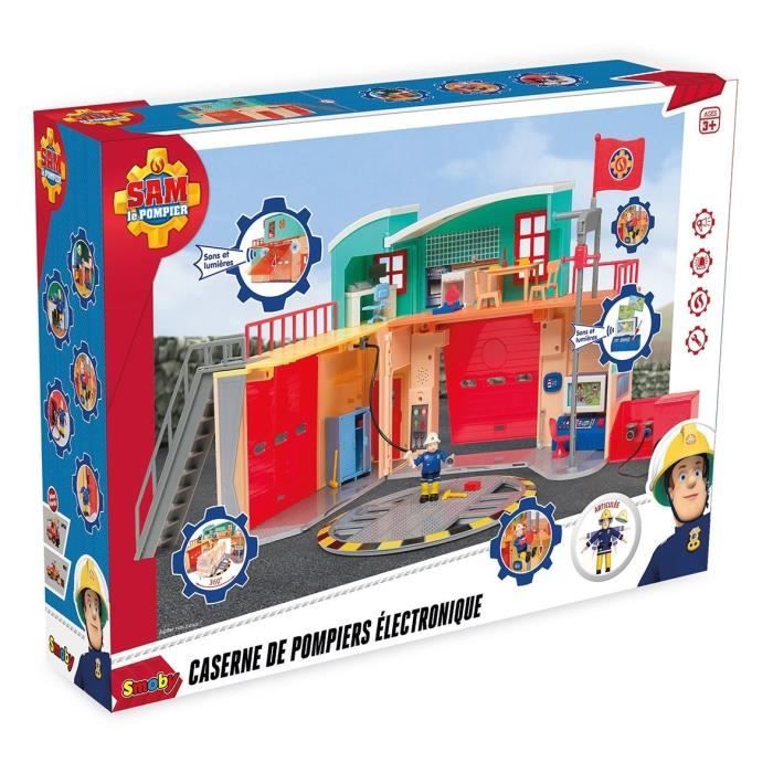 Caserne Sam le Pompier Pontypandy Smoby avec 1 figurine - Jouet pour enfant a partir de 3 ans