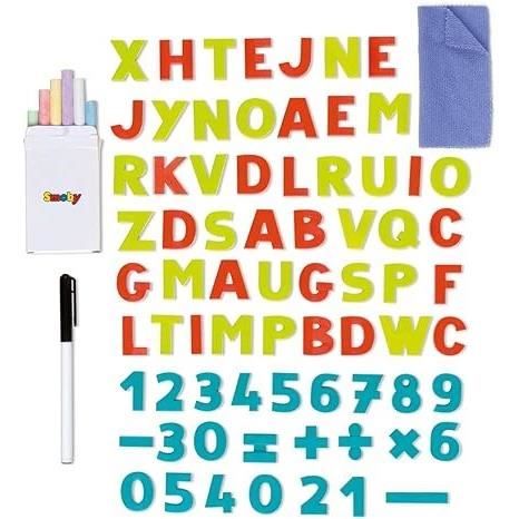 Smoby - Tableau en bois double face - Ardoise craie et Blanche magnétique - Pliable et hauteur ajustable - 80 accessoires - Dés 3ans