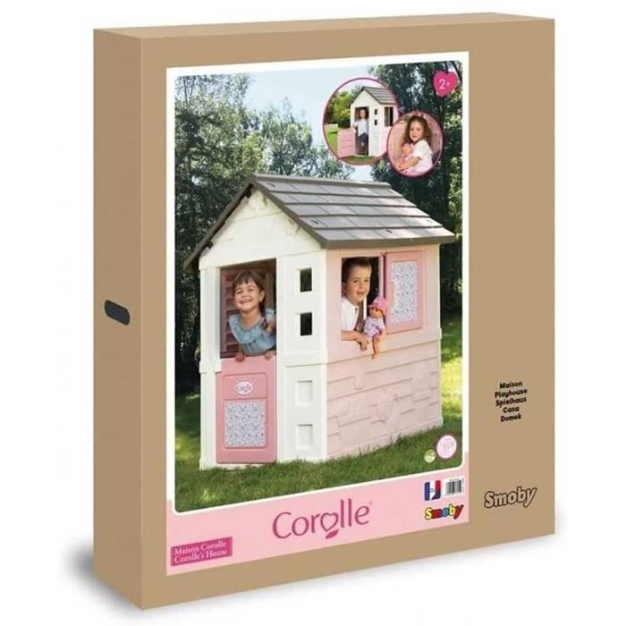 Smoby - Corolle - Maison enfant - 110 x 98 x 127cm - Fenetres coulissantes - Traitement anti-UV - Rose - FabriquÈ en France