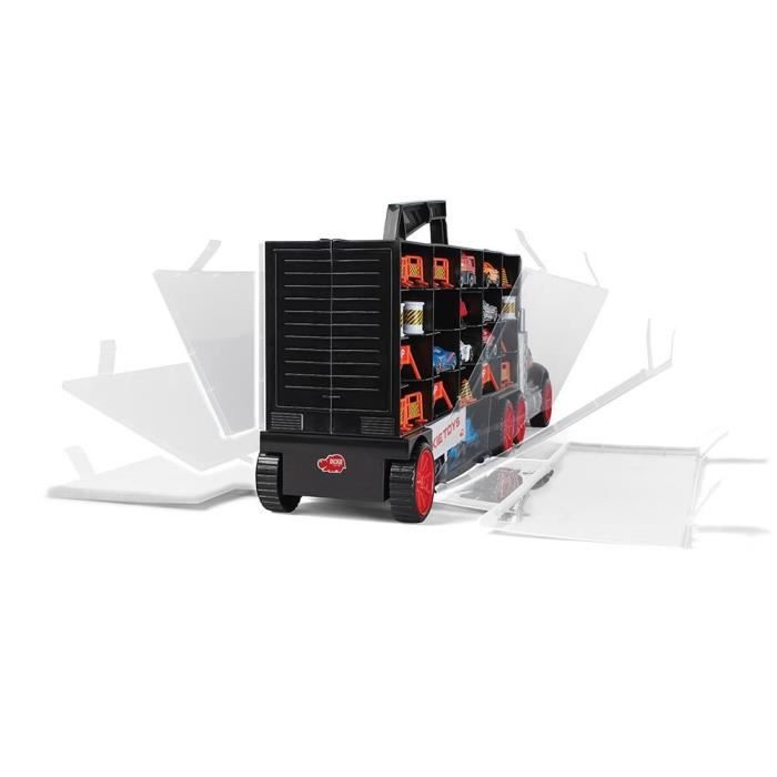 Camion transporteur de voitures - Dickie Toys - Truck Carry Case - 7 véhicules die-cast - 62cm