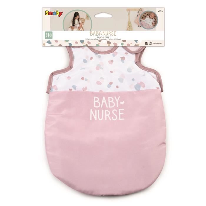 SMOBY - Baby Nurse Turbulette pour poupons jusqu'a 42cm - Porte-bÈbÈ en tissu rÈglable