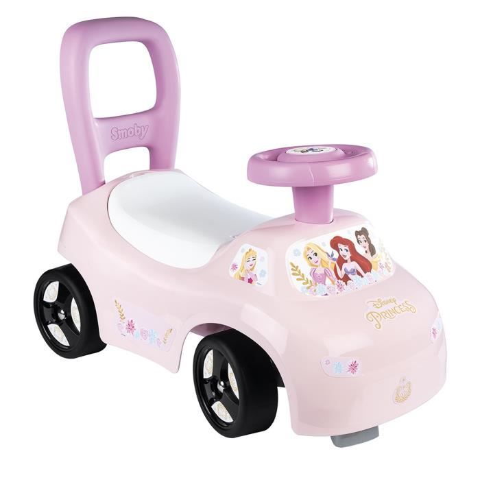Smoby - Porteur auto enfant 2 en 1 - Disney Princesse - Coffre sous la selle - Des 10 mois - Fabrication franÁaise