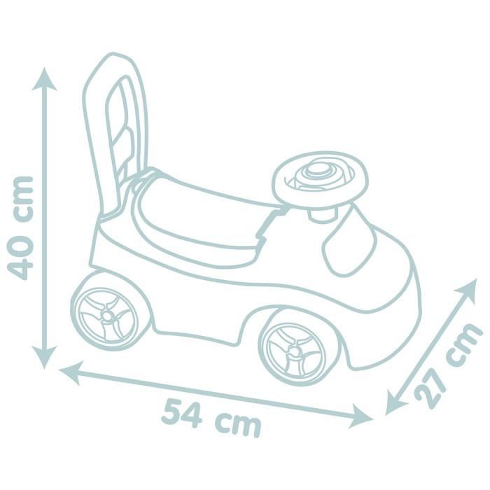 Little Smoby - Porteur Auto - Coffre sous la selle + siege - Klaxon - A partir de 10 mois - Fabrication française