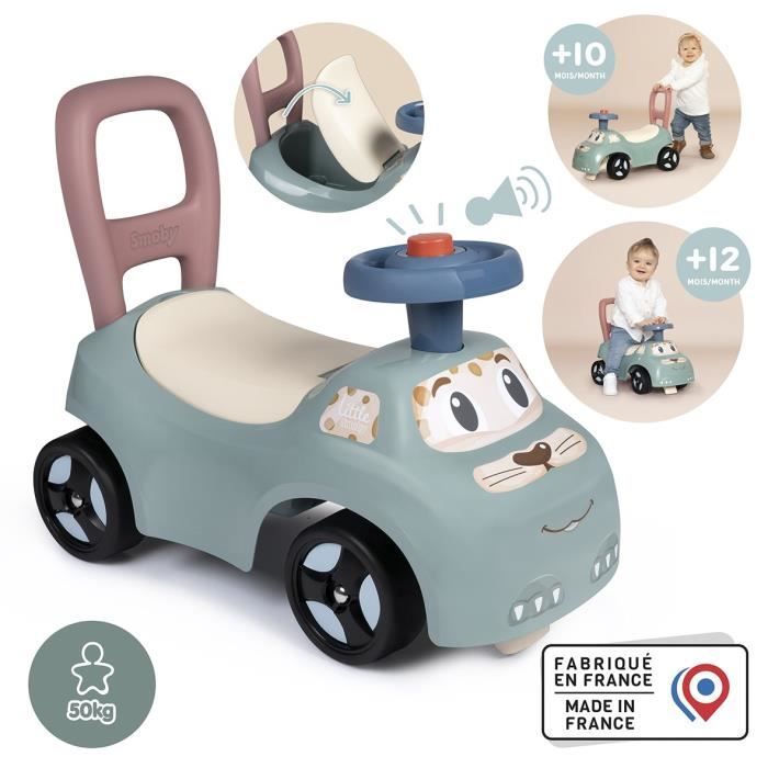 Little Smoby - Porteur Auto - Coffre sous la selle + siege - Klaxon - A partir de 10 mois - Fabrication française