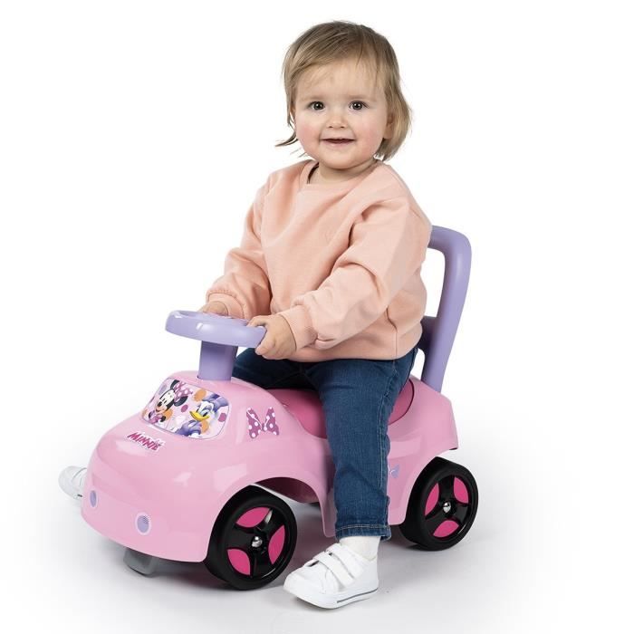 Smoby - Porteur auto enfant 2 en 1 - Minnie - Coffre sous la selle - Des 10 mois - Fabrication franÁaise