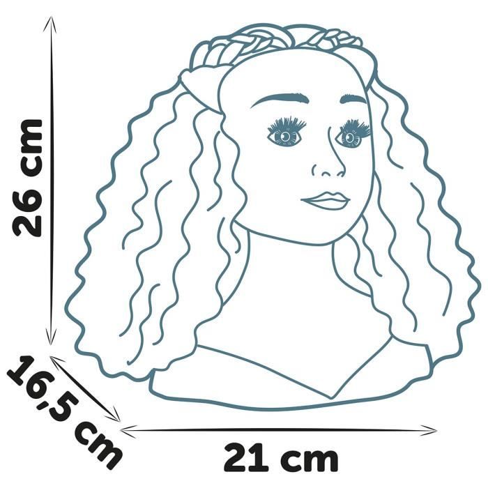 Smoby - Tete a coiffer cheveux afro - Facile a coiffer - 23 accessoires réalistes - Levres thermosensibles - Trappe de rangement