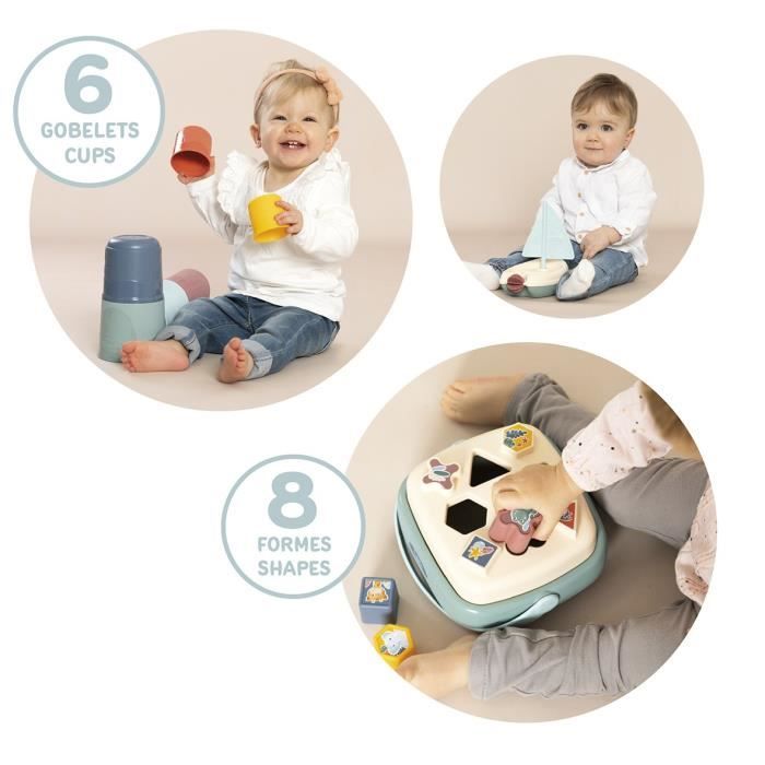 Little Smoby - Coffret éveil et bain - 3 jeux d'éveil - A partir de 12 mois - Fabrication française