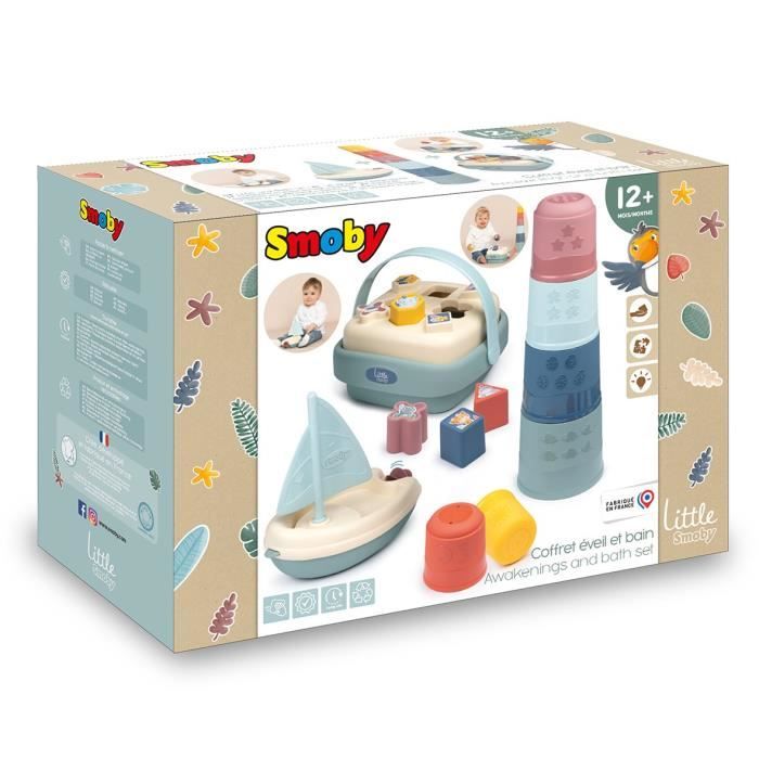 Little Smoby - Coffret éveil et bain - 3 jeux d'éveil - A partir de 12 mois - Fabrication française