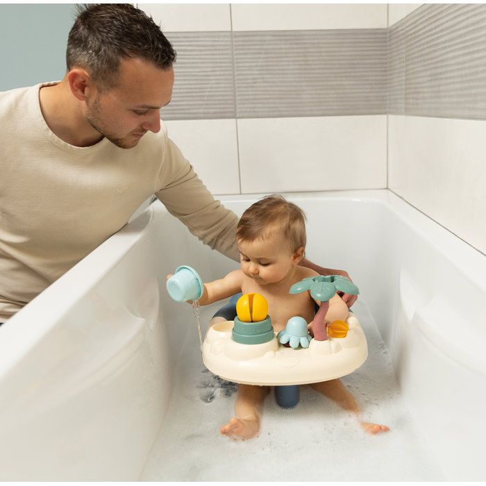 Little Smoby - Siege de bain et tablette d'activités réglable 2 en 1 - Des 6 mois