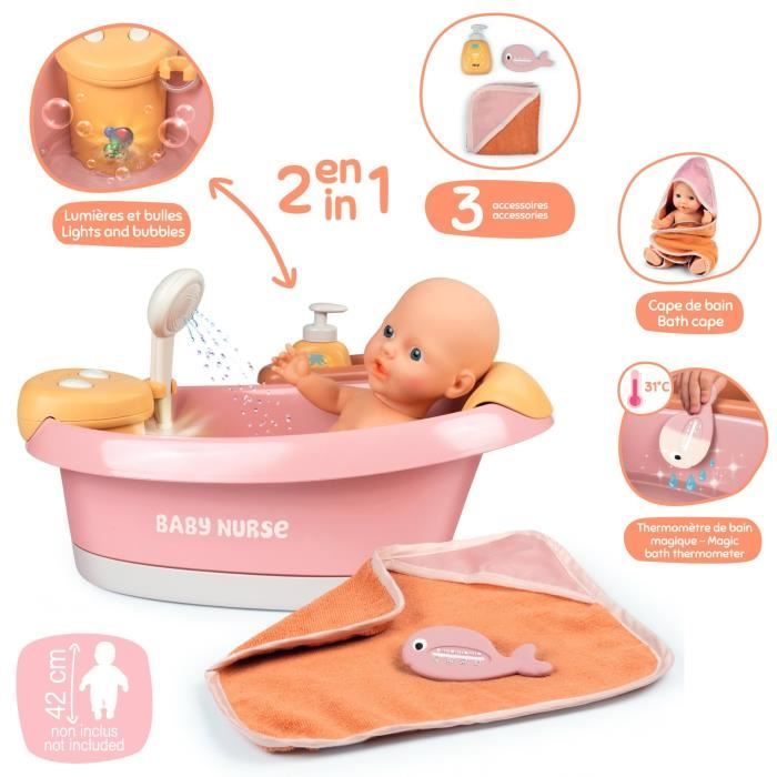 SMOBY - Baby Nurse - Baignoire balneo - des 3 ans