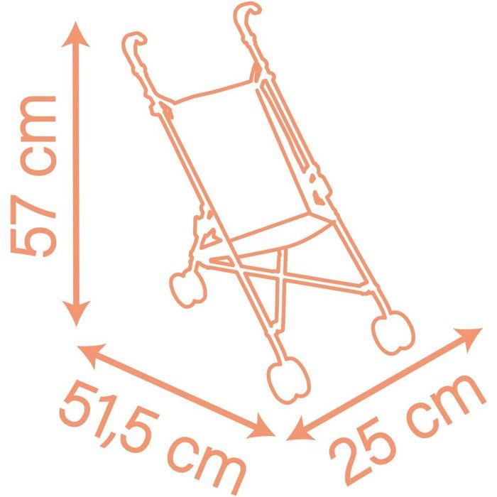 SMOBY - Baby Nurse - Poussette canne - Pour poupon - Pratique et Légere - Pliage Facile - Des 2 ans