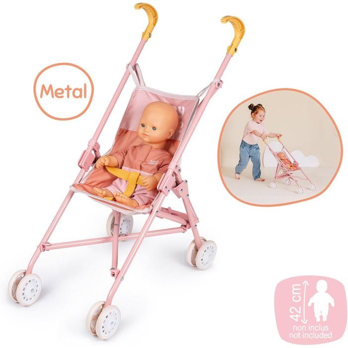 SMOBY - Baby Nurse - Poussette canne - Pour poupon - Pratique et Légere - Pliage Facile - Des 2 ans