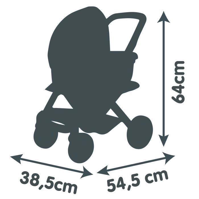 SMOBY - Maxi-Cosi Poussette+Landau Rose - Pour Poupon - 3en1 - des 3 ans