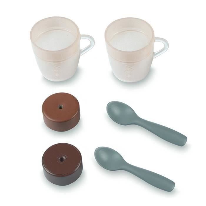 SMOBY - Machine Expresso - Jouet d'Imitation Réaliste - Sons et Effets Lumineux - 6 Accessoires - Développer la Créativité