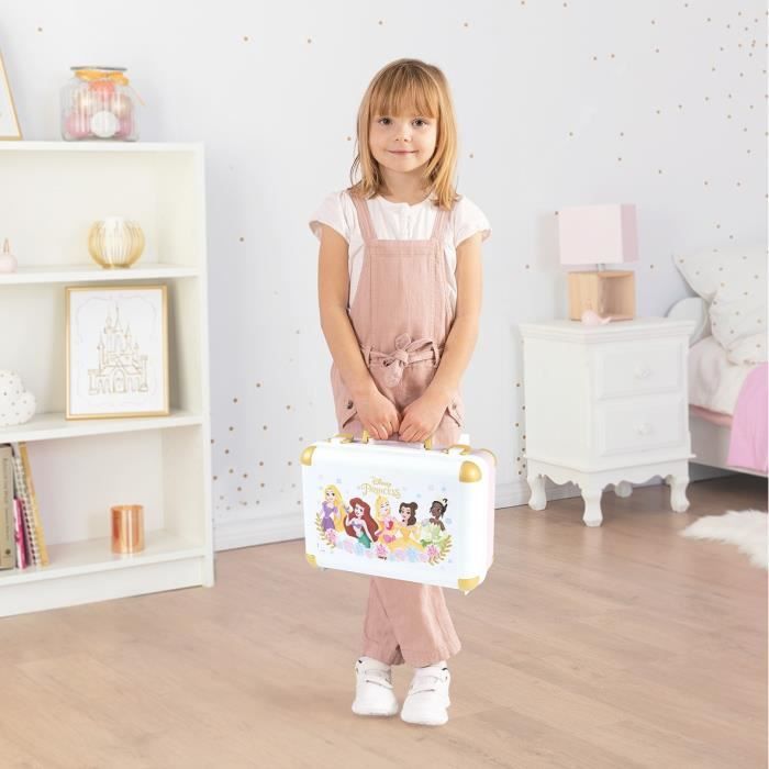 Smoby - Disney Princesse - Valise beauté facile a transporter - 13 accessoires inclus : coiffure, onglerie, maquillage - Fabricatio