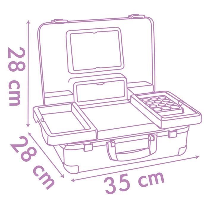 Smoby - Gabby et la Maison Magique - Valise beauté facile a transporter - 13 accessoires inclus : coiffure, onglerie, maquillage -