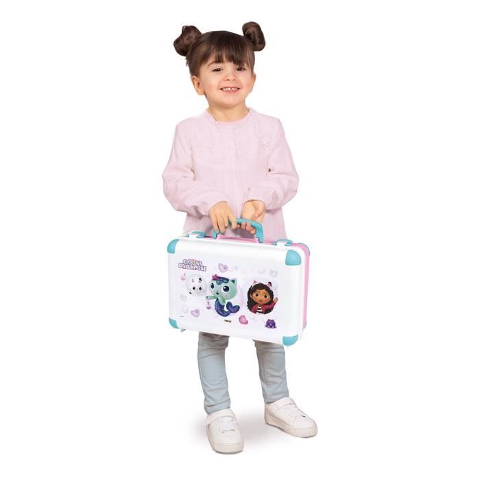 Smoby - Gabby et la Maison Magique - Valise beauté facile a transporter - 13 accessoires inclus : coiffure, onglerie, maquillage -