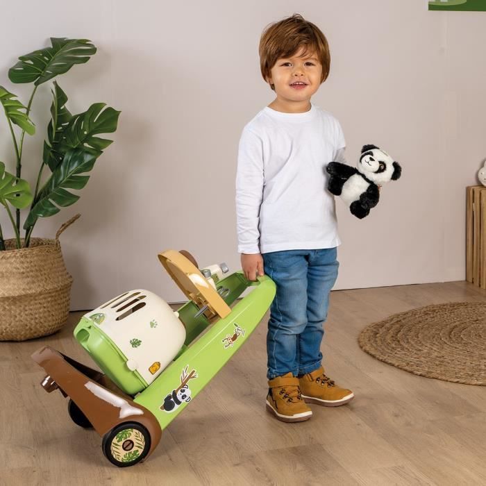 Smoby - Chariot Vétérinaire de Zoo - Peluche Panda - Nombreux accessoires inclus - Produit 2 en 1 : Cage de transport - Fabrication