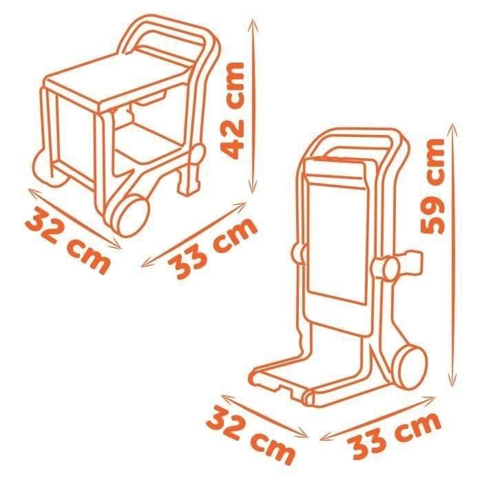 SMOBY - Black+Decker - Diable Bricolo - Jouet d'Imitation - Facile a Tranporter - 18 Accessoires Inclus - A Partir de 3 ans