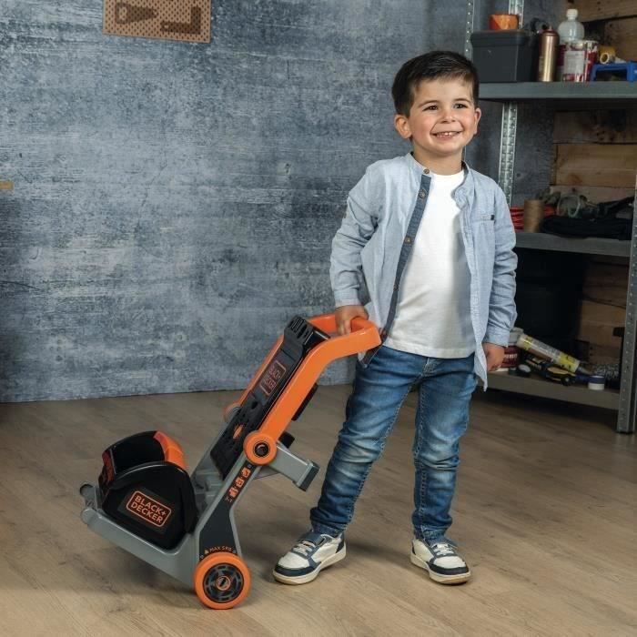 SMOBY - Black+Decker - Diable Bricolo - Jouet d'Imitation - Facile a Tranporter - 18 Accessoires Inclus - A Partir de 3 ans