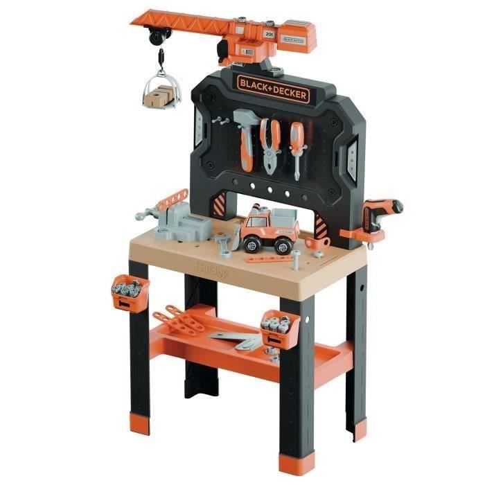 SMOBY - Black+Decker - Etabli Bricolo Builder - 87 Accessoires - Matiere Recyclée - A Partir de 3 Ans - Fabrication Française