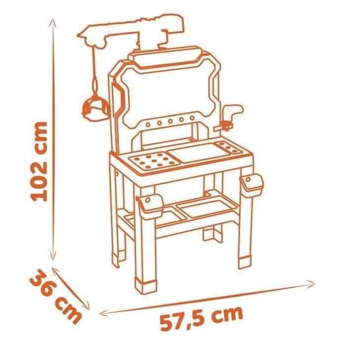 SMOBY - Black+Decker - Etabli Bricolo Builder - 87 Accessoires - Matiere Recyclée - A Partir de 3 Ans - Fabrication Française