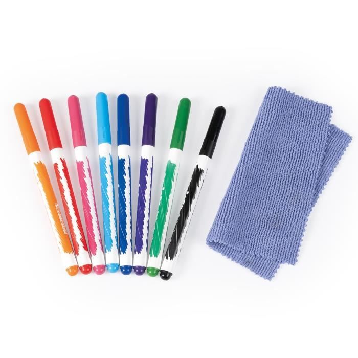 Smoby - Table créative enfant - feutre effaçabl, 2 grandes feuilles de coloriage - 9 accessoires - Des 3 ans