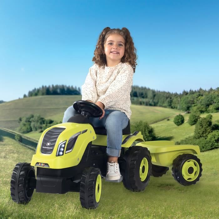 Tracteur a pÈdales Smoby Farmer XL + Remorque - Vert