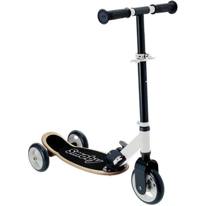 Smoby - Patinette pliable en bois et mÈtal 3 roues silencieuses - Trottinette pour enfants de 3 a 6 ans - Poids max 20kg