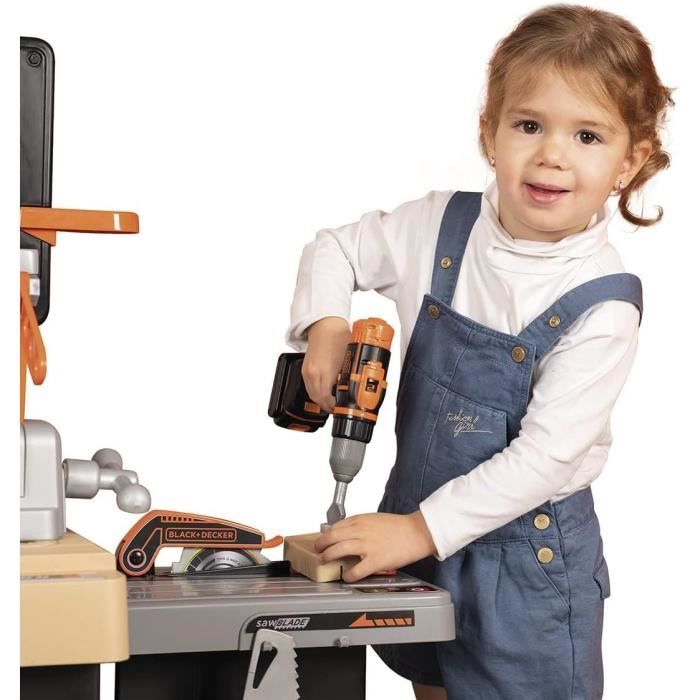 SMOBY - Black and Decker - Mega center - 3 parties : mécanique, plomberie, menuiserie - Nombreux accessoires - Fabrication française