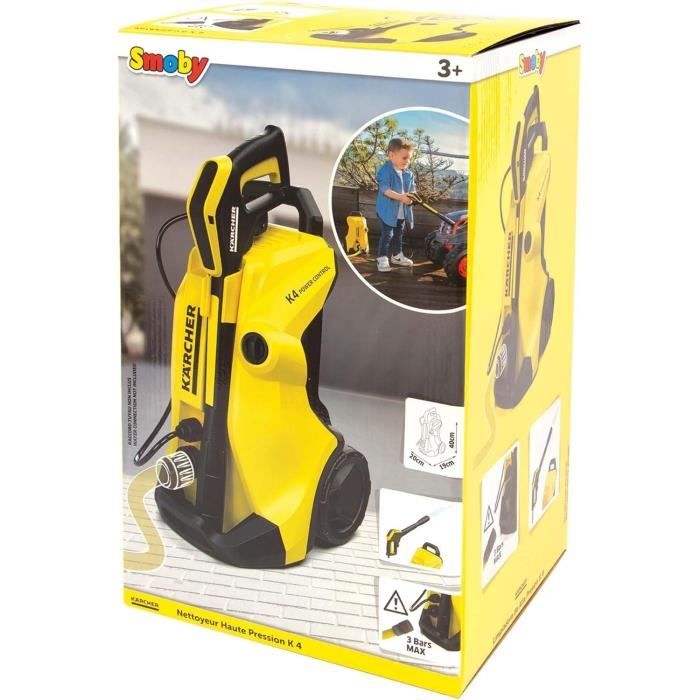 SMOBY - Kärcher - Nettoyeur haute pression K4 - Parfaite réplique - Raccordement tuyau d'arrosage - Facile a transporter - Des 3 ans