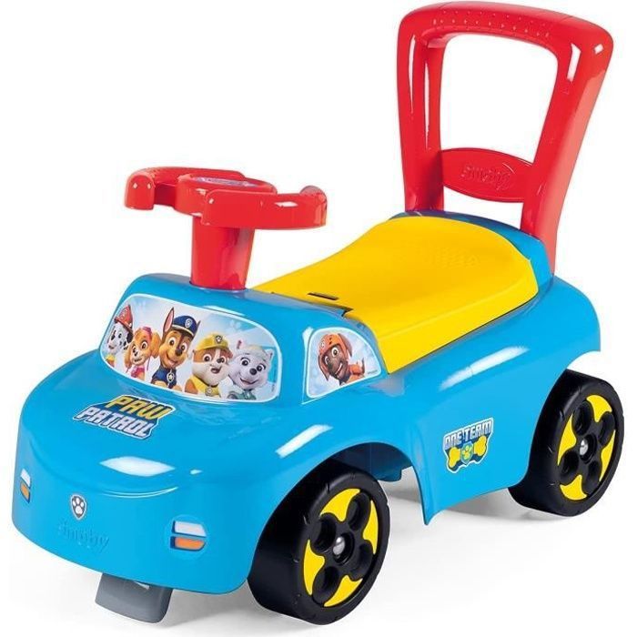 Smoby - Porteur auto Pat'Patrouille - Fonction Trotteur - ButÈes anti-bascule - Coffre a jouets